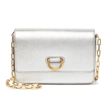 burberry hayes d-ring chain strap metallic crossbody bag|Burberry D.